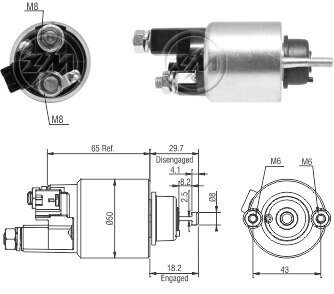 Реле втягивающего стартера ZM ZM4708