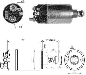 Реле втягивающего стартера ZM ZM527