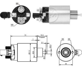 Реле втягивающего стартера ZM ZM5695