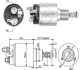 Реле втягивающего стартера ZM ZM676