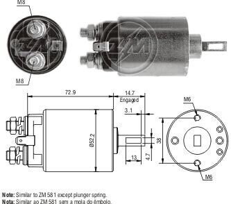 Втягуюче реле стартера ZM ZM680