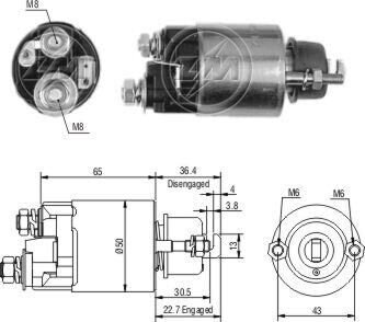 Реле втягивающего стартера ZM ZM702