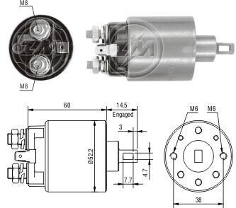 Реле втягивающего стартера ZM ZM710