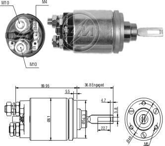 Реле втягивающего стартера ZM ZM741