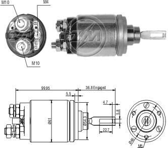 Реле втягивающего стартера ZM ZM742