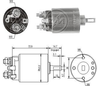 Реле втягивающего стартера ZM ZM785