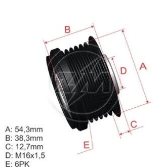 Шків генератора інерційний ZM ZM9601221